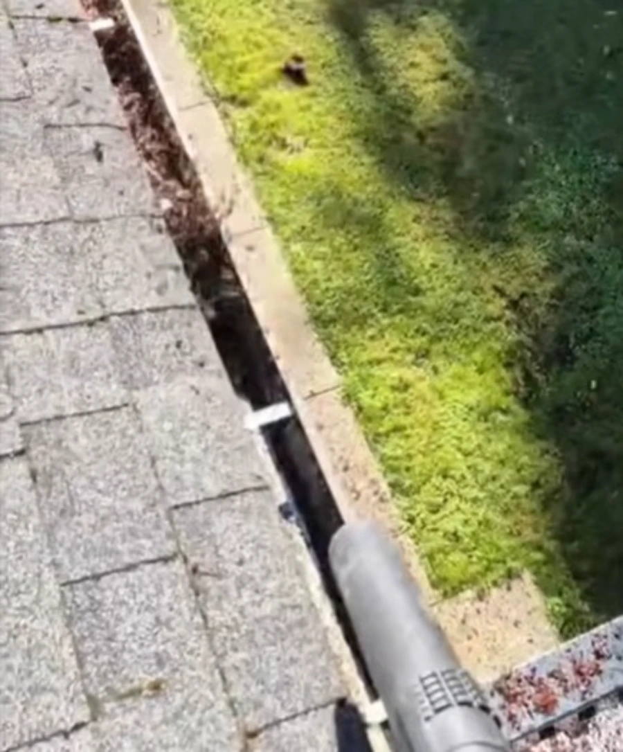 Before gutter cleaning service in Roseville CA